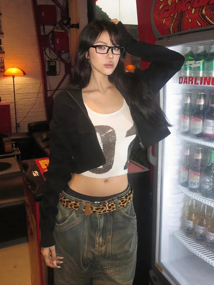 Digital Print Vest Women Hottie u-Neck Skinny Simple Elasticity Sporty Fashion Street Party Classic Casual Daily Topsr