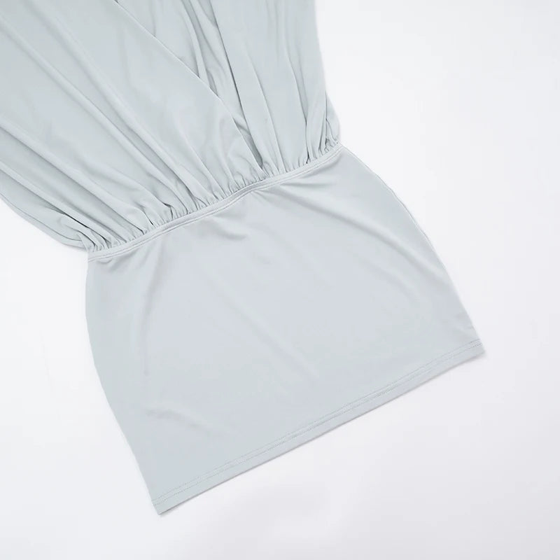 Sexy V-Neck Dress Women Elegant Peach Hip Full Sleeve Autumn Fashion 2025 Banquet Party Clubwear Skinny Mini Bodycon