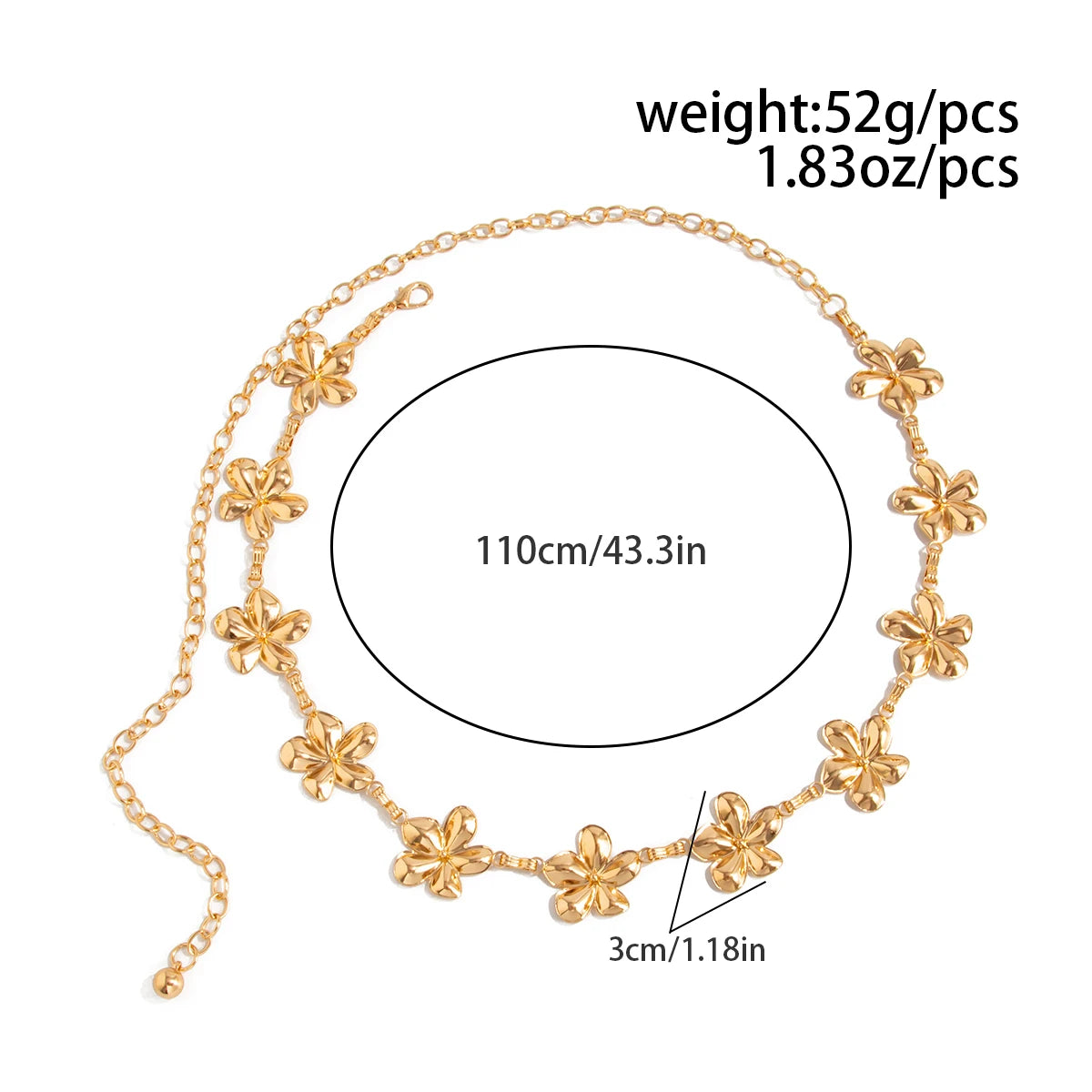 2 Styles Creative Exquisite Metal Flower Jeans Dress Waist Chain for Women Summer Bikini Sexy Belly Chain Charm Jewelry
