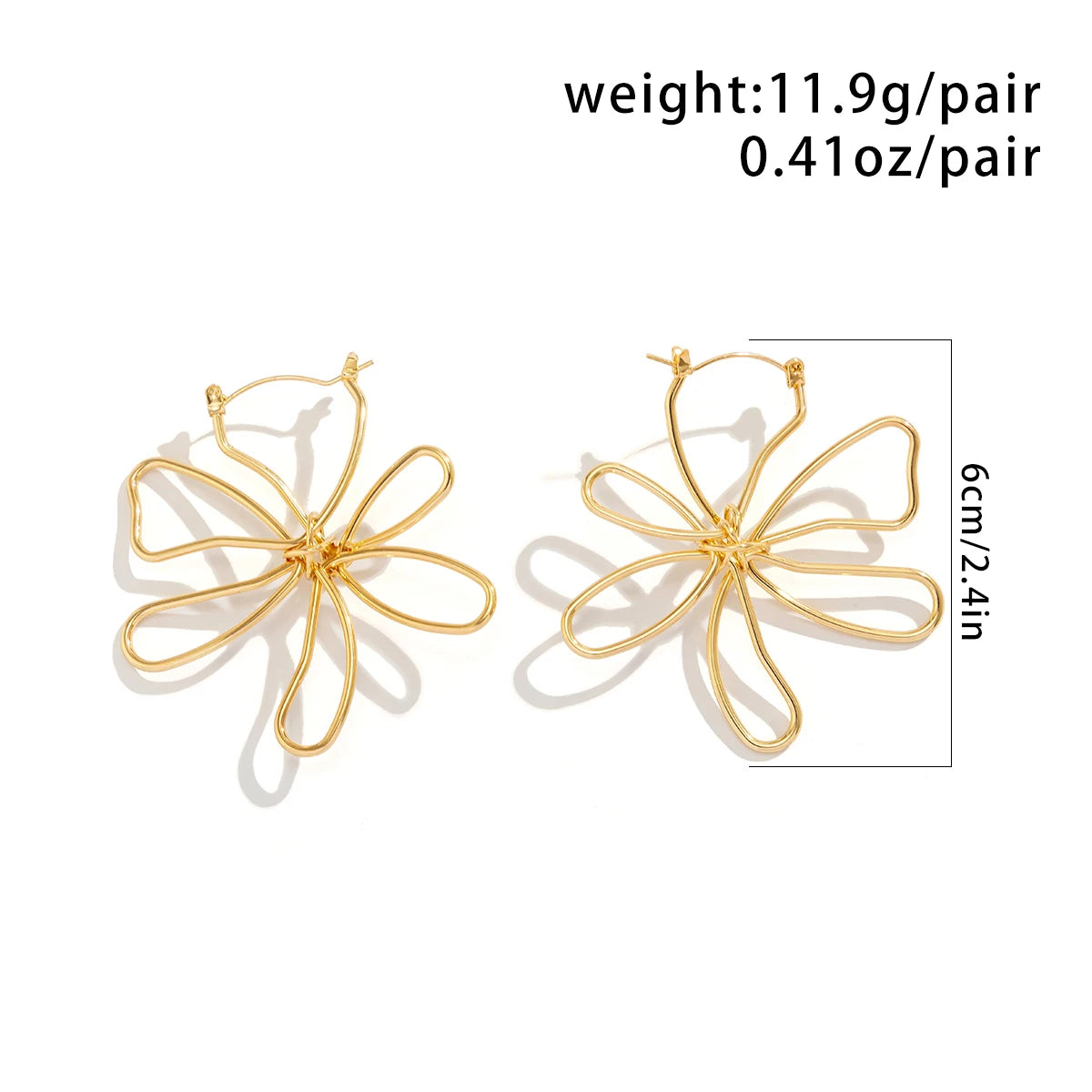Vintage Hollow Out Metal Flower Leaf Stud Earrings for Women 2023 Trending Geometric Piercing Earrings Jewelry Gifts