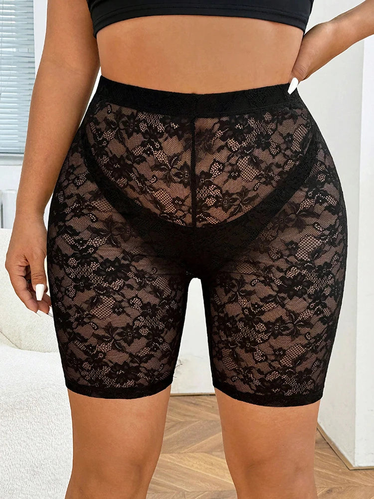 Sexy See Through Shorts Women Mesh Jacquard Skinny Peach Hip Bottom Hottie Party Hipster Coquettish Clubwear Outfits