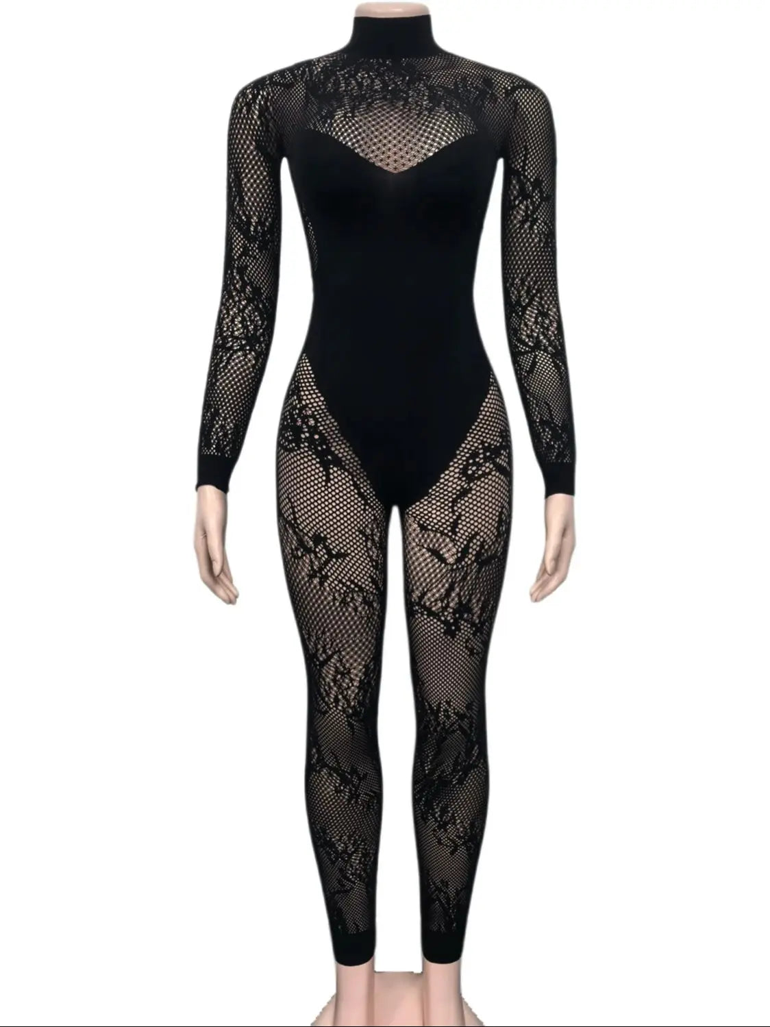 Sexy Hipster Jumpsuit Women Jacquard Coquette Patchwork Skinny Stretch Midnight Club Activity Button Workout Overalls