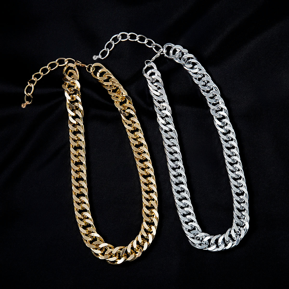 Punk Hip Hop Curb Cuban Thick Short Choker Necklace Simple Minimalist Chunky Collar Chain Women Jewelry Party Steampunk