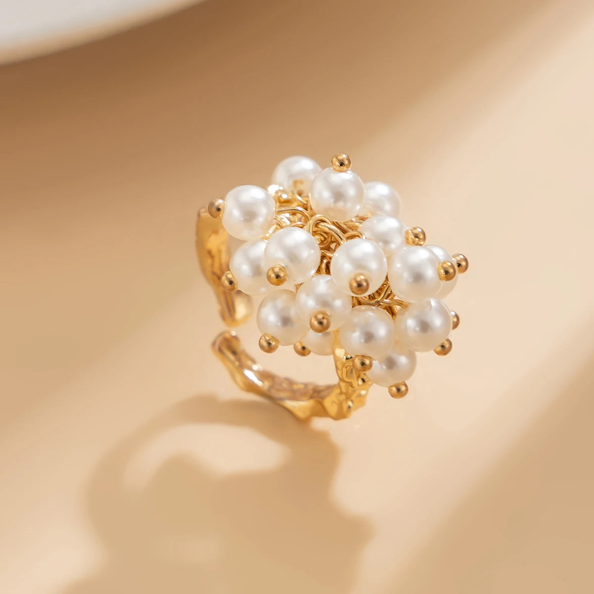 20 Styles Boho Unique Gold Color Petal Flower Rings for Women Punk Geometric Adjustable Rings Couple New Year Jewelry