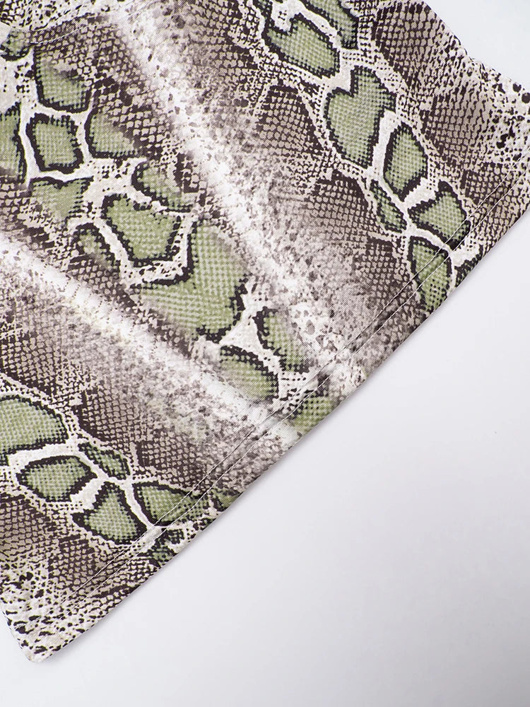 Coquette Serpentine 2 Piece Set Women Tracksuit Sexy Halter Backless Tank Tops+Skinny Shorts Matching Street Clubwear