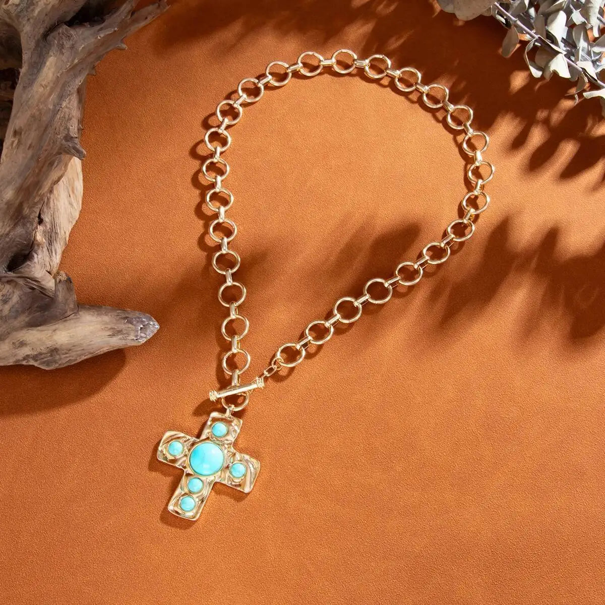 Vintage Large Jesus Cross Pendant Choker Necklace for Women New Trend Punk Metal Chunky Chain Neck Jewelry Accessories