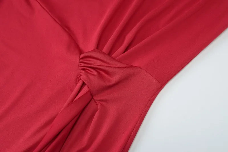 Long Sleeve Fishtail Maxi Dress Red Black Evening Dresses Elegant Sexy Party Outfits Fall 2025 Woman Clothes