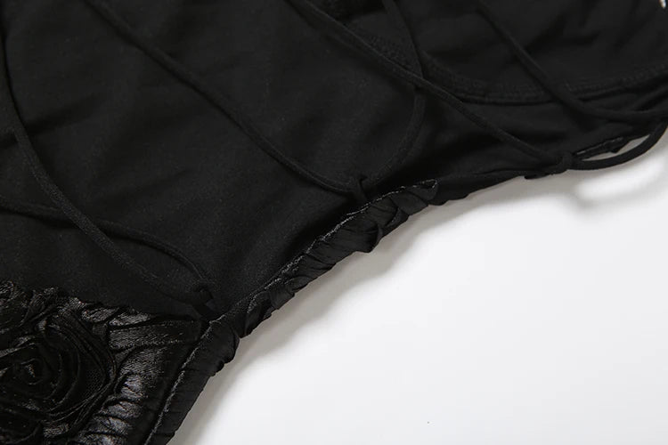 Flower Embroidery Maxi Dress Women Low-Neck Cross Bandage Backless Summer Street New Trend Skinny Elegant Vestidos