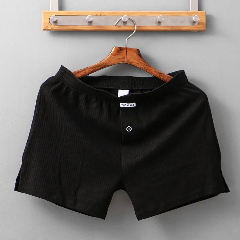Stretch Cotton Underwear Mens Boxer Shorts Threaded Aro Pants Sleepwear Loungewear Shorts Boxers Male Underpants Panties