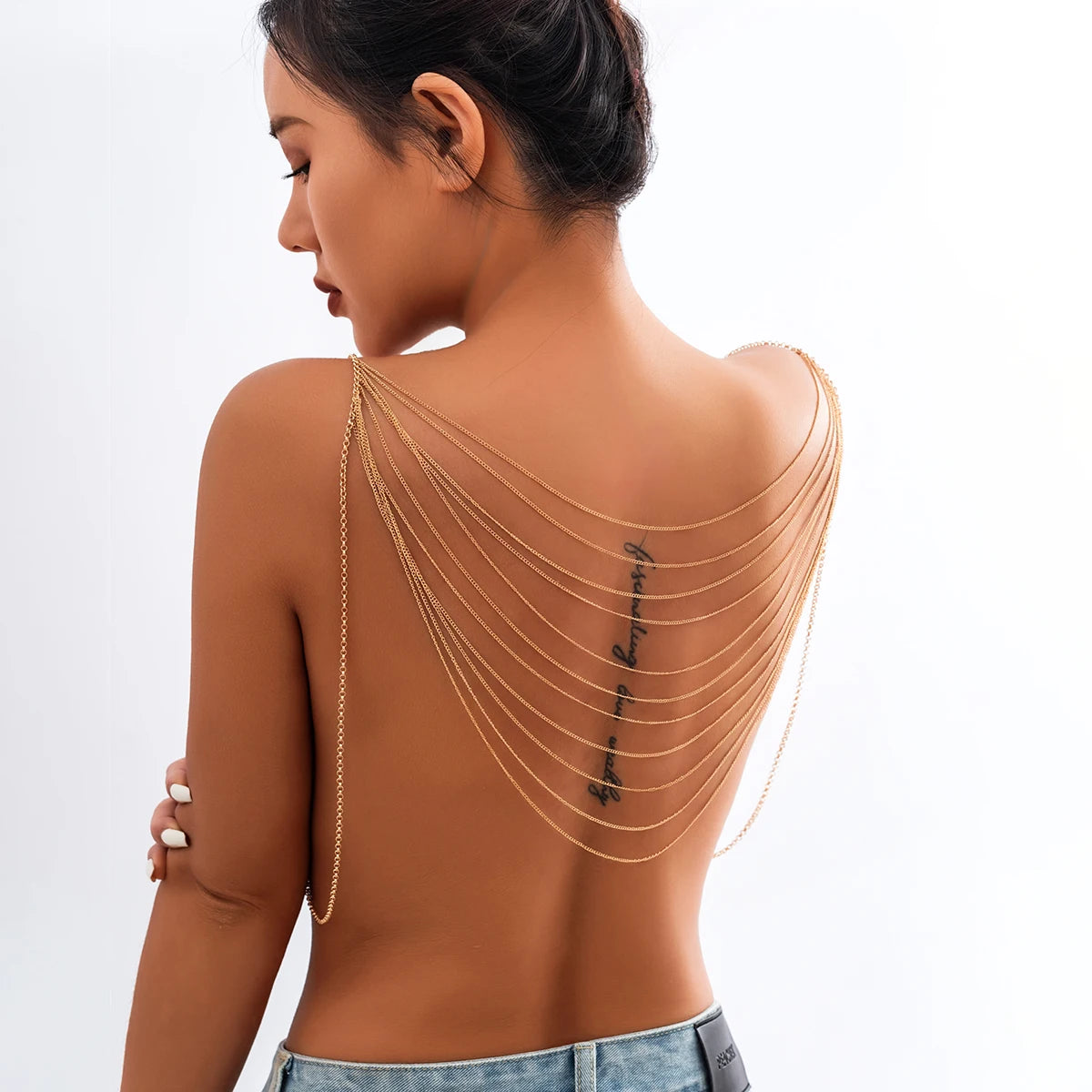 Multilayer Tassel Lingerie Back Chain for Women Summer Bikini Sexy Bra Chest Body Jewelry Nightclub Accessories Party