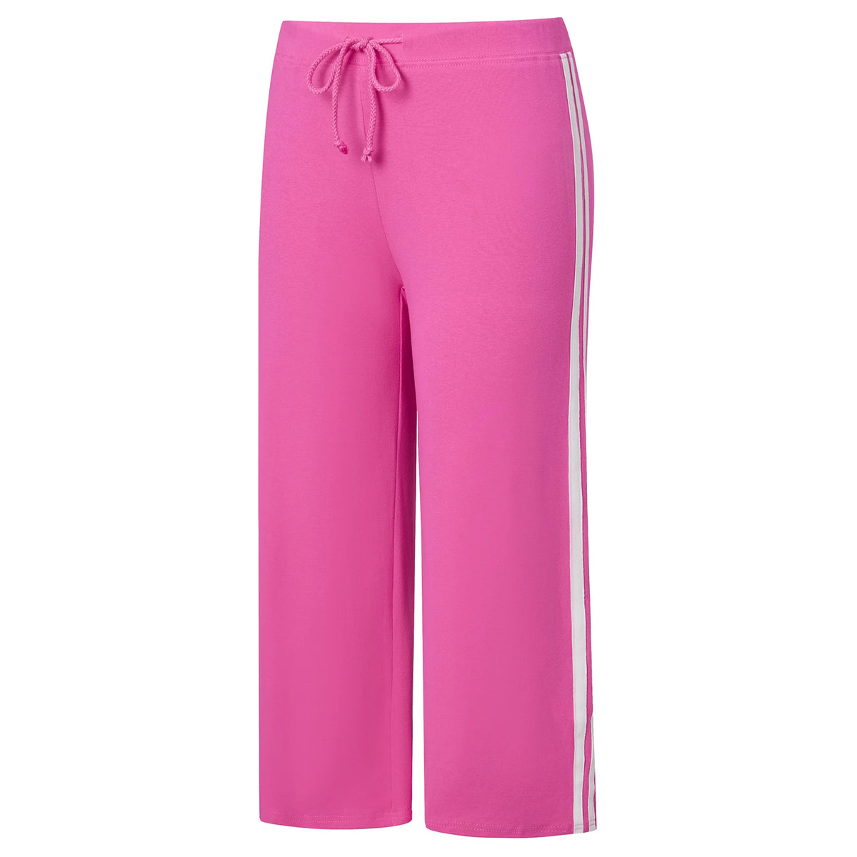 Women Y2K Side Striped Cropped Wide Leg Capri Pants Drawstring Waist Loose Sport Trousers Casual Streetwear Bottoms