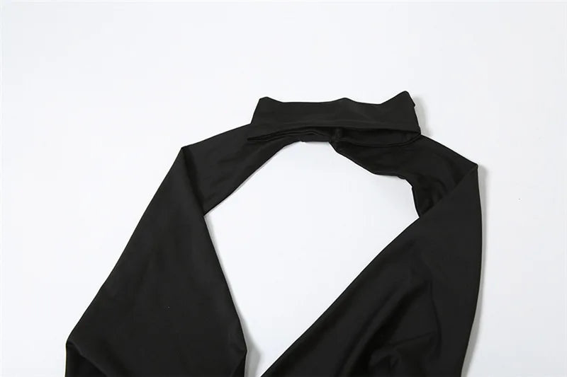 Deep V-neck Halter Backless Side Split Maxi Dresses Women Elegant Sexy Black Red Evening Party Dress