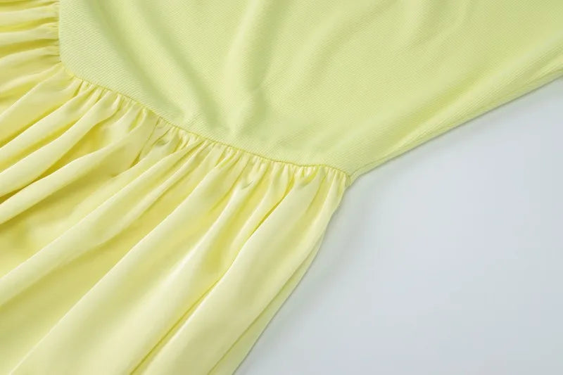 Elegant Fashion Sleeveless Long Dresses for Summer Casual Loose Yellow Dress French Style Woman Clothes