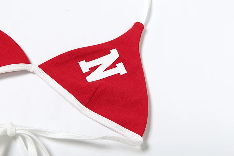 Sexy Bandage Bra+Camisole Women Letter Print Low-Neck Halter High Street Sexy Skinny Simple Midnight Hottie Two Tops