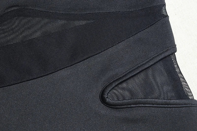 Sexy Mesh Dress Women Y2K Patchwork Hollow Solid Zip Summer Trend Skinny Elegant Hipster Stretch Bodycon Clubwear