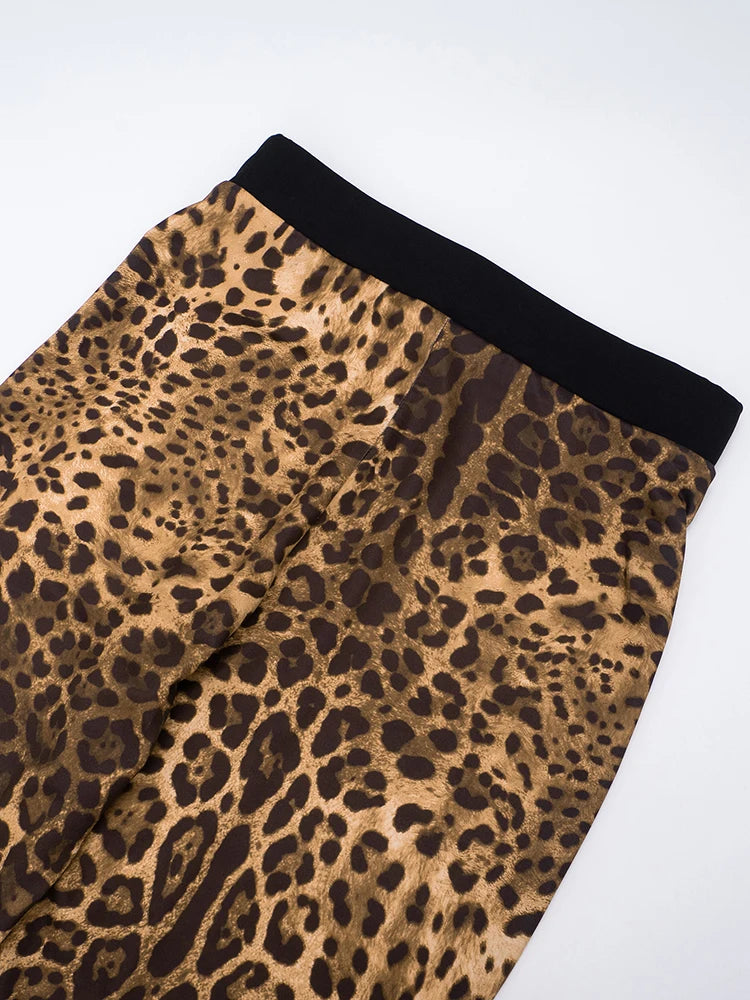 Leopard Print Women Leggings Widewaist Fashion Skinny Sexy Streetwear Classic Tight Skinny Workout Stretch Long Pants