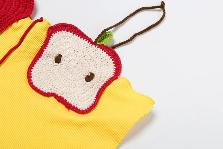 Cartoon Style Camisole Women Fashion Patchwork Backless Skinny Splits Hem 2025 New Trend Arrive Elegant Streetwear