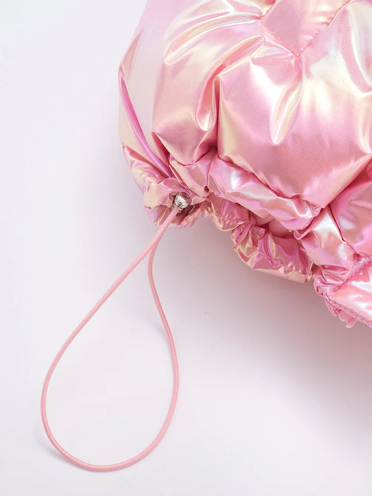 Casual Hooded Zip Crop Tank Tops Women Warm Shirring Hem Metal Buckle Basic Street Quilted Warm Stree Vest Jacket