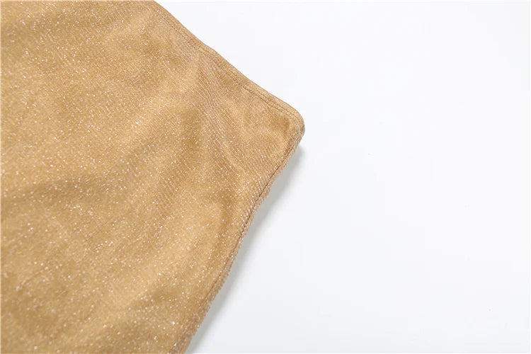 Mesh Patchwork 2 Piece Set Women Lace-Up Halter Low-Neck Bright Silk Crop Tops+Ruched Skirts Midnight Elegant Outfits