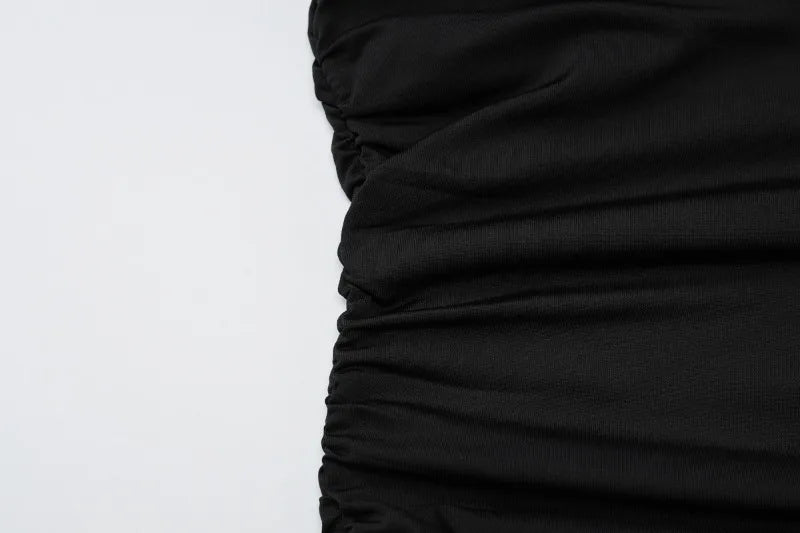 Twisted One Shoulder Asymmetrical Crop Tops Summer Fashion Sexy Black T Shirts Woman Clothing