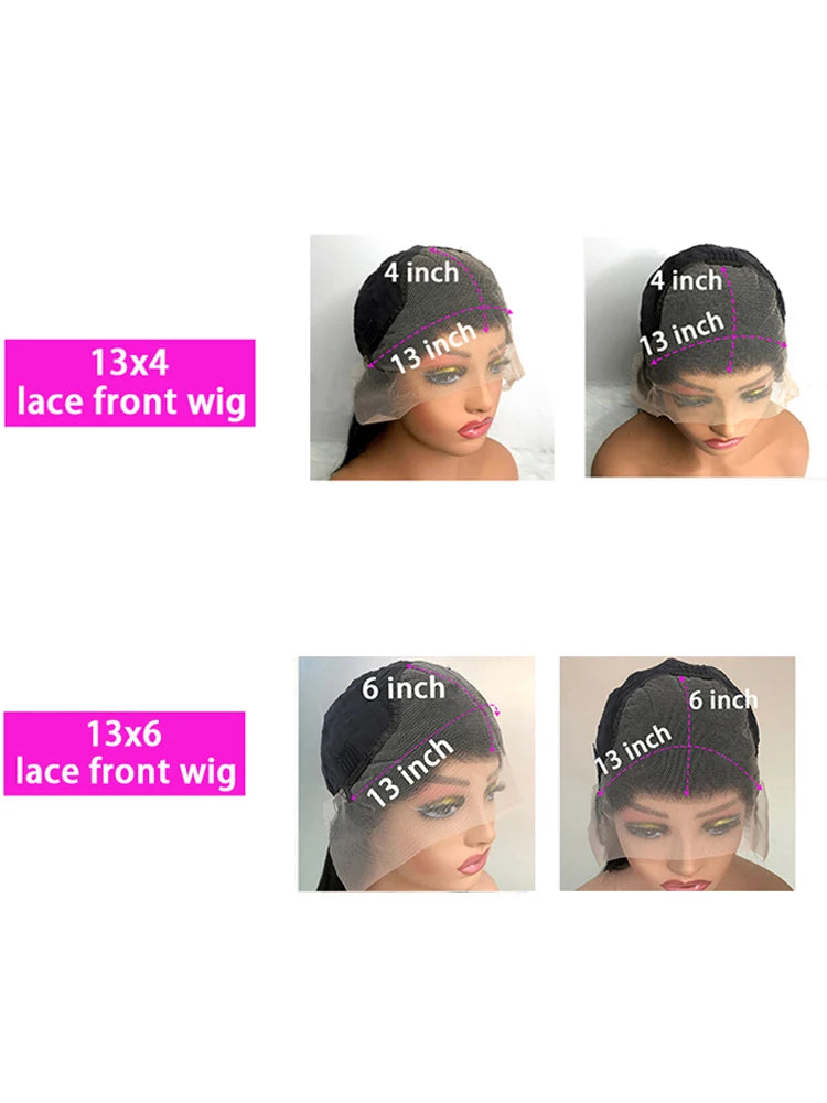 220 Density Bone Straight Brazilian Human Hair 13x6 13x4 HD Transparent Lace Frontal Wig Pre Plucked For Women