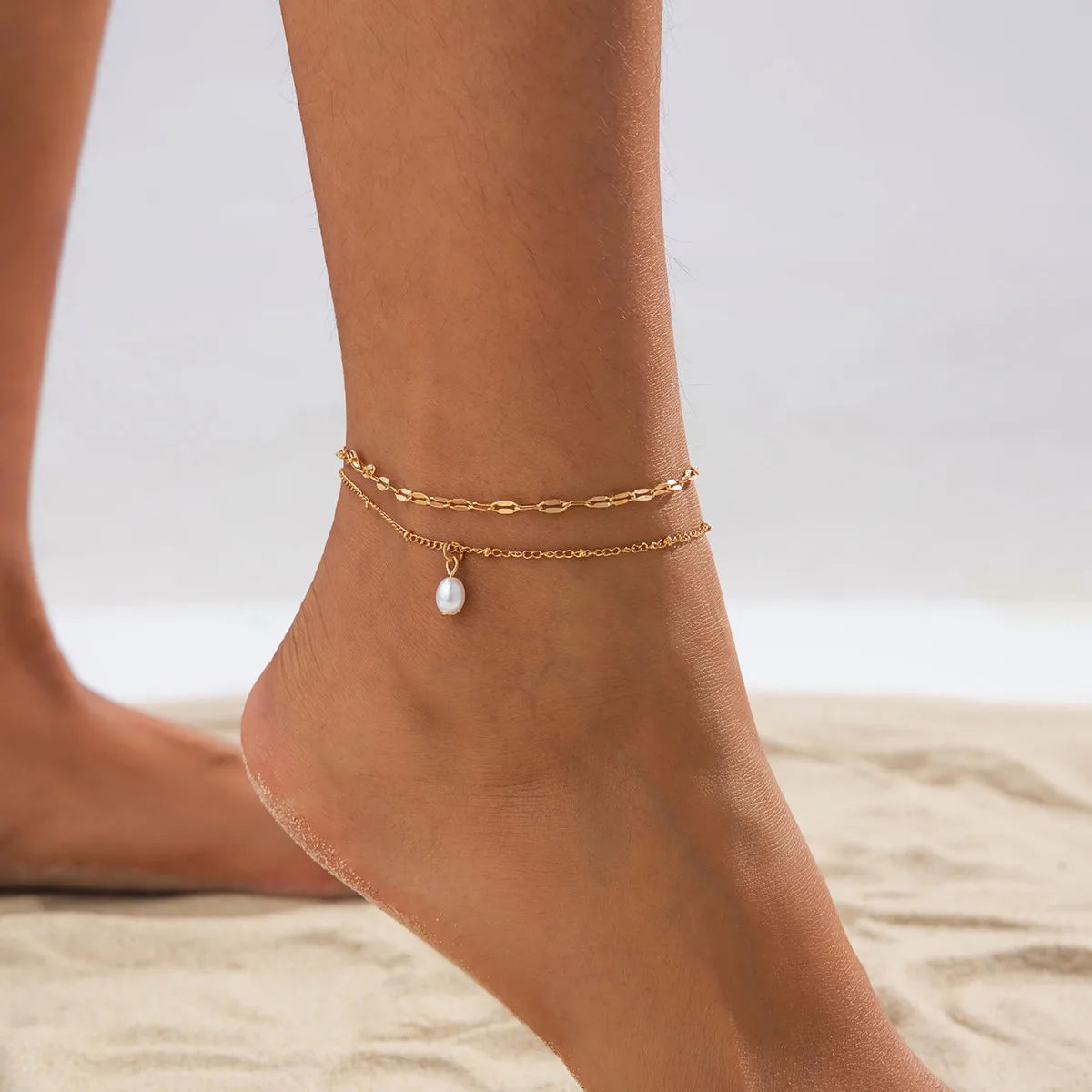 Boho Summer Beach Thin Chain Anklets for Women New Trend Vacation Simple Bowknot Ankle Chains Barefoot Foot Jewelry