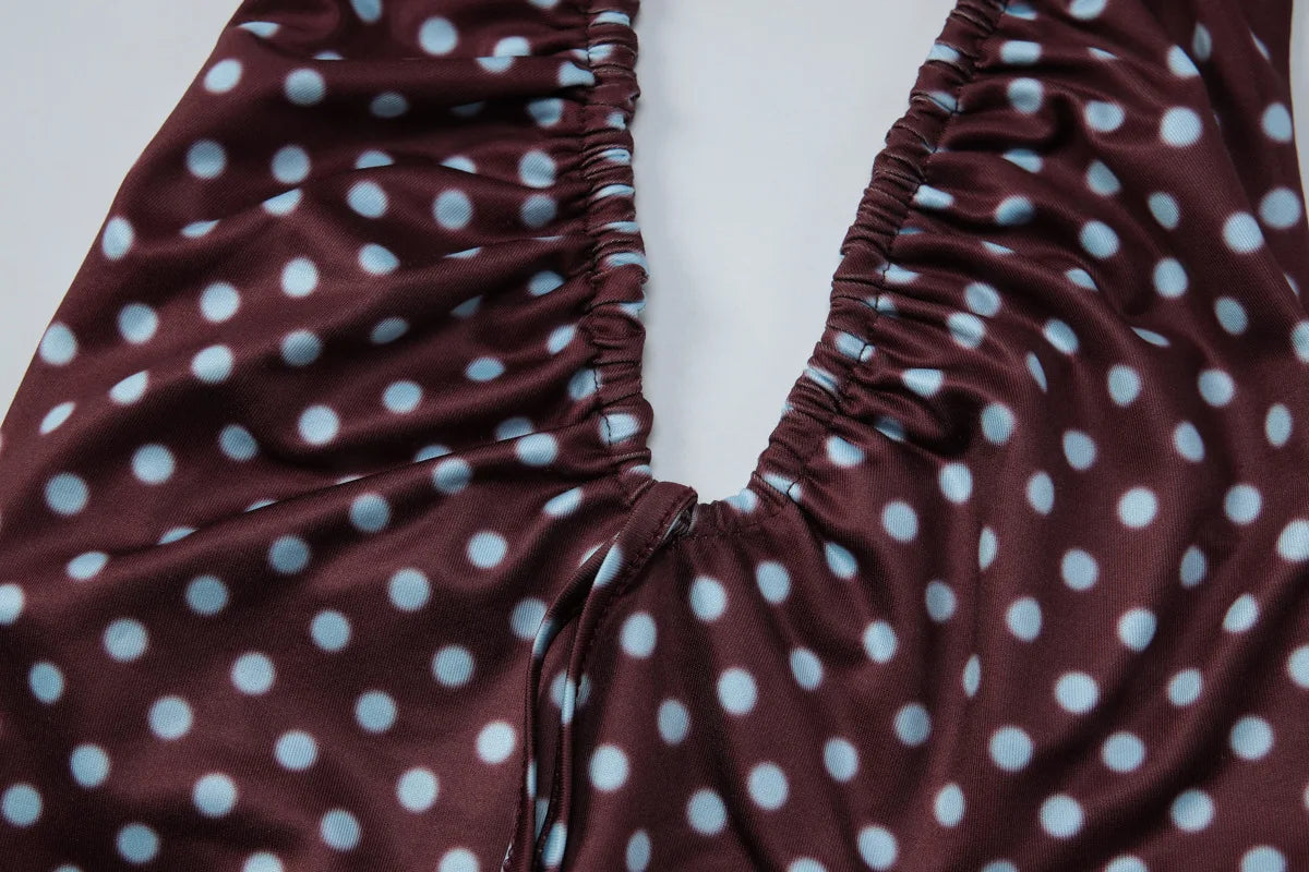 Polka Dot Summer Dress for Woman 2026 Fashion Sexy Halter Neck Backless Mini Bodycon Dresses