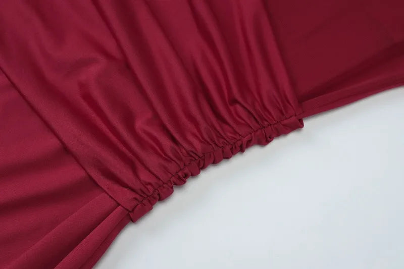 Mesh Splicing Long Sleeve Dresses for Woman Clothing Fall 2025 Sexy Party Maxi Dress Wedding Guest