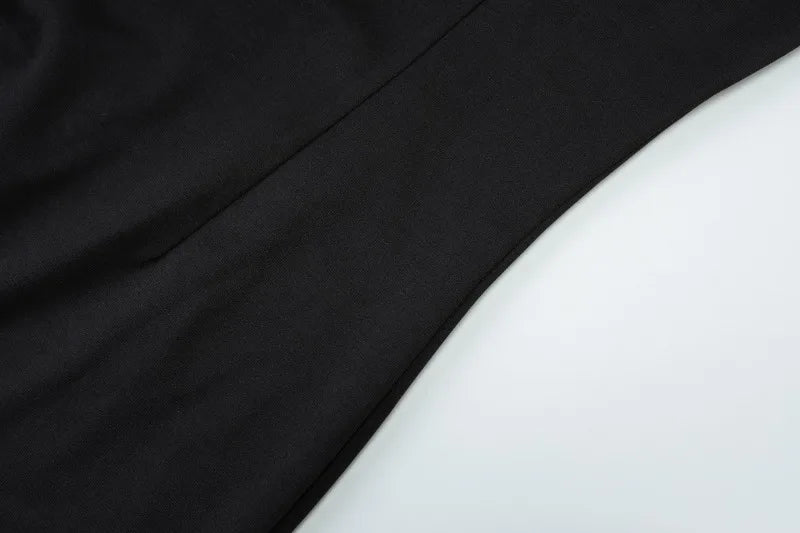 Square Neck Backless Fishtail Maxi Dress Elegant Black Evening Dresses for Woman for Party Wedding Guest