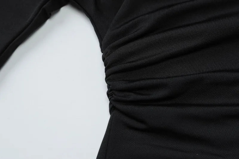 Fashion Summer T Shirts for Woman Hardwear Detail One Shoulder Ruched Asymmetrical Crop Tops