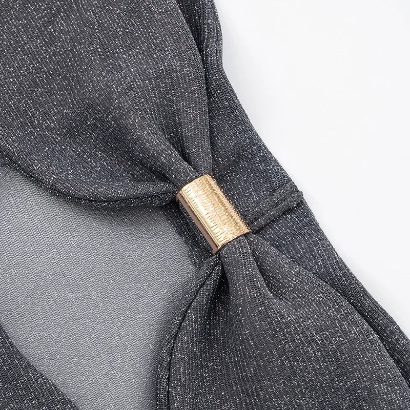 See-through Mesh Glitter Sexy Party Dresses Woman 2025 Summer Off Shoulder Draped Ruffled Long Dresses