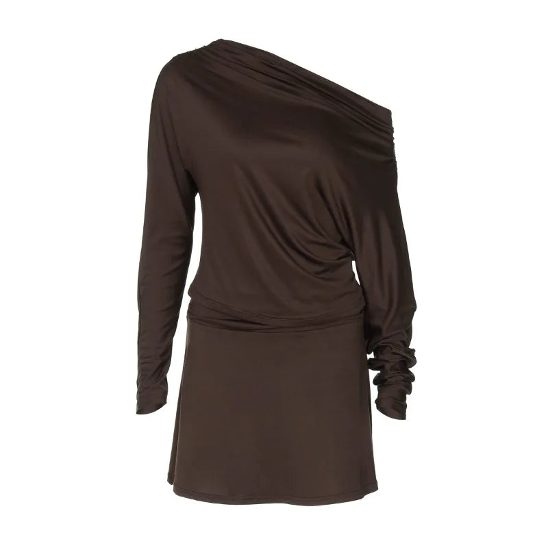 2 Piece Set Off Shoulder Long Sleeve Top and Mini Skirt Coords Sets Women Clothing Brunch Outfits Fall 2025