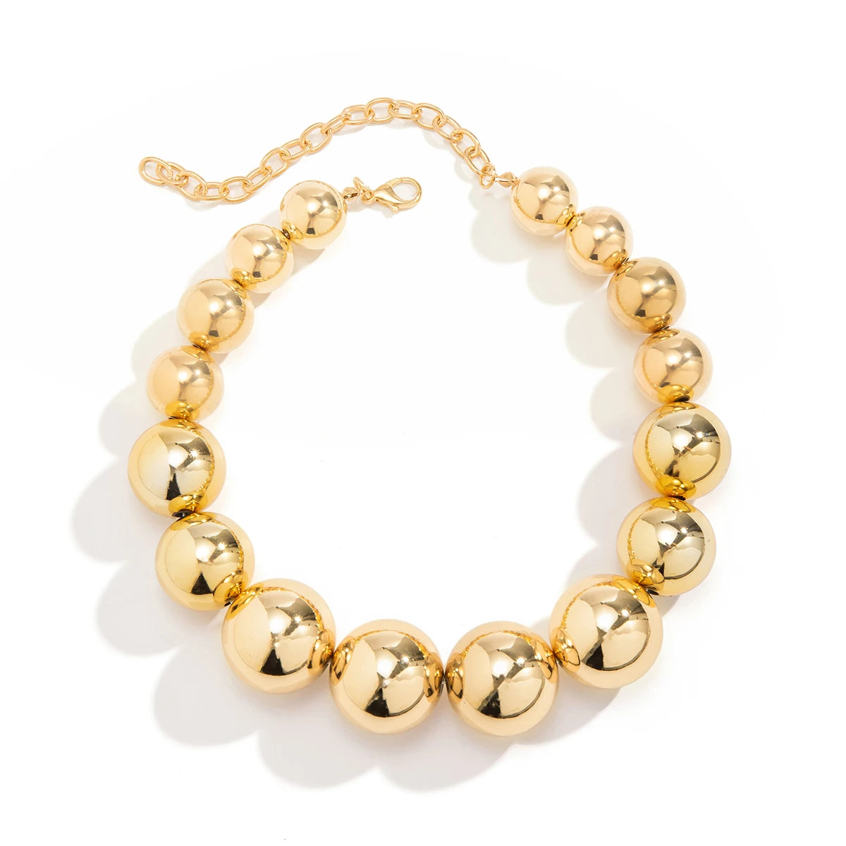 Exaggerated Acrylic CCB Big Ball Bead Chain Necklace for Women Punk Chunky Heavy Gold Color Short Choker Party Jewelry Steampunk