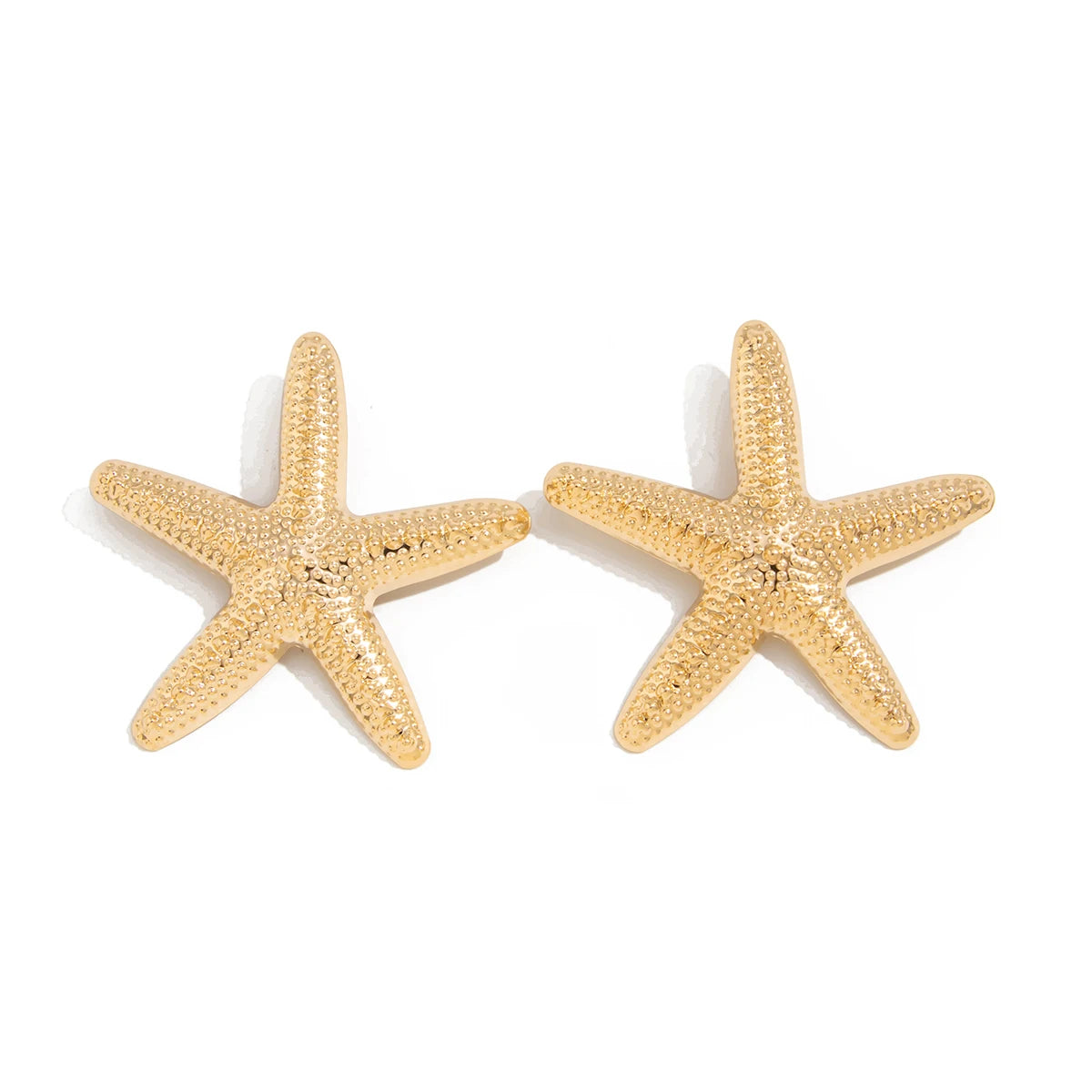 2025 New Fashion Boho Metal Starfish Stud Earrings for Women Summer Gold Color Piercing Earrings Aesthetic Jewelry Gift