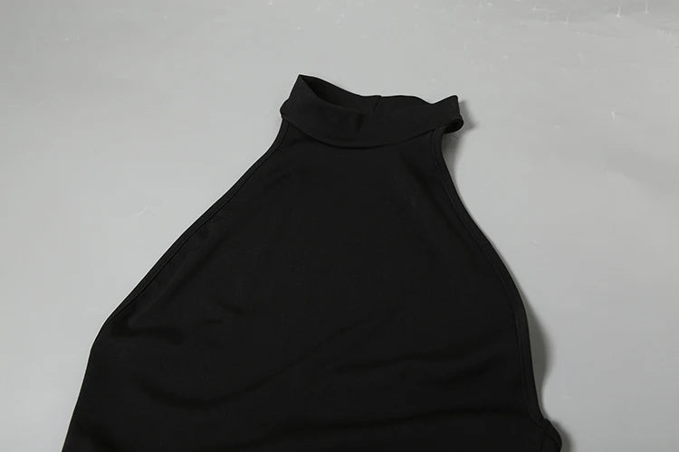 Ruched Maxi Dress Women Sexy Color Blocking Halter Backless Thin Slit Summer Trend Birthday Party Clubwear Vestidos