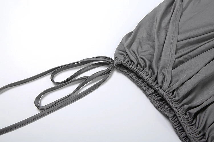 Sexy Irregular 2-Piece Set Women One shoulder Top+Shirring Ruched Peach Hip Skirt Matching Streetwear Elegant Outfits