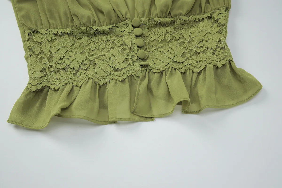 Women's Matching Sets Sexy Lace Chiffon Cardigan Top and Tiered Maxi Skirt 2 Piece Set Vacation Outfits