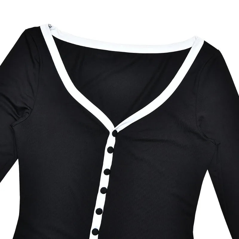 Button Up Flare Sleeve Ruffled Split Long Dresses Pink White Black Sexy Fall Dresses Woman Elegant