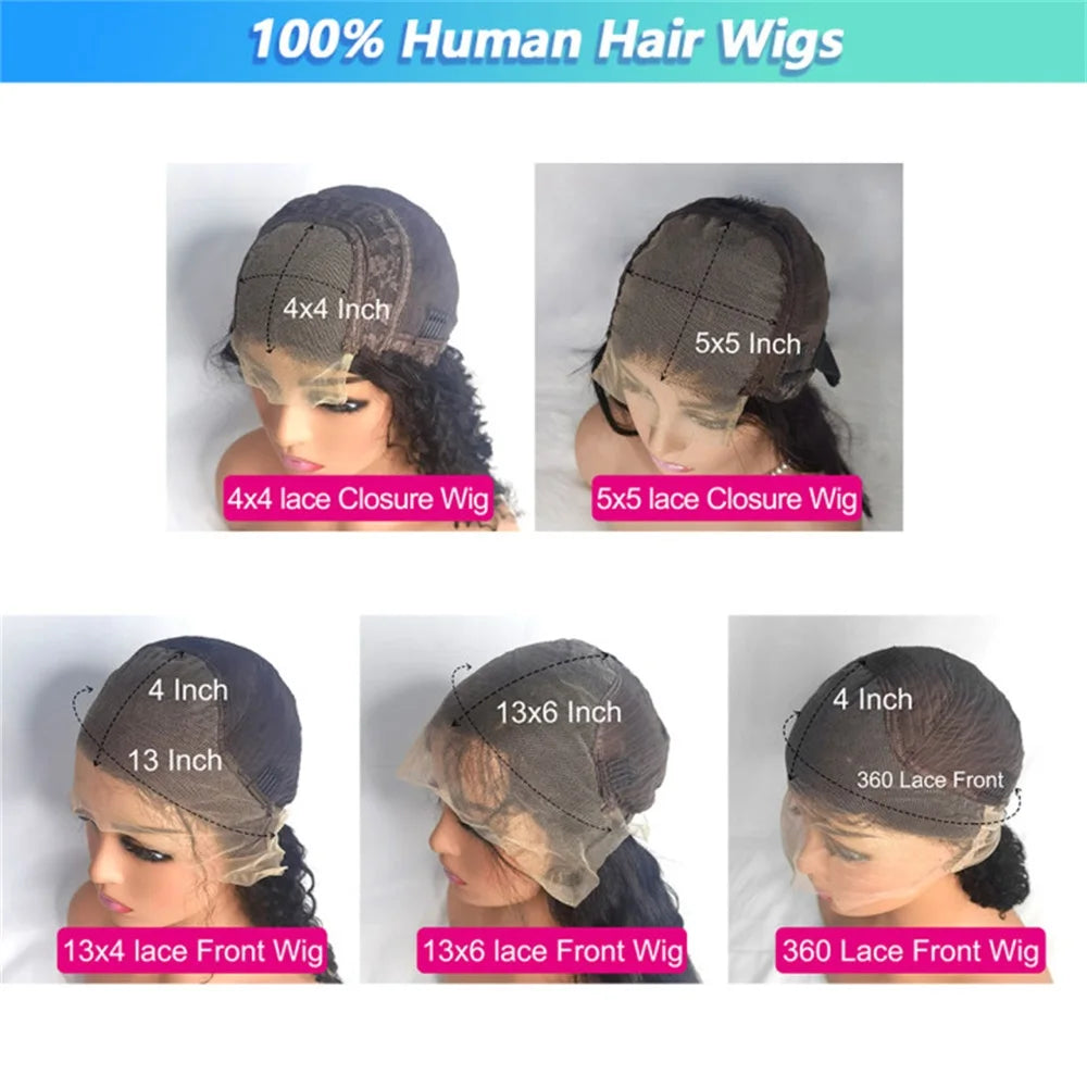 30 40 Inch Body Wave 13x6 13x4 360 HD Lace Frontal Human Hair Wig For Women