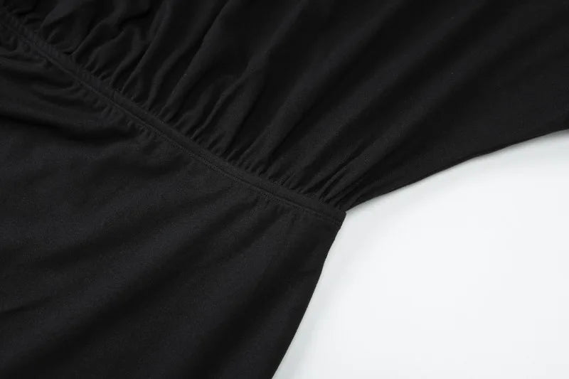 Off The Shoulder Long Sleeve Mini Dress Autumn 2025 Fashion Casual Black Dresses for Woman Clothes