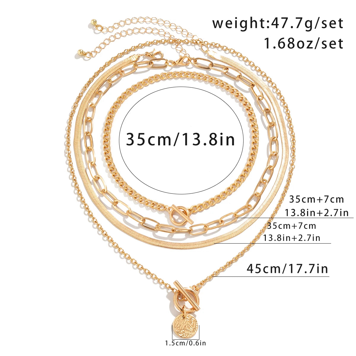 Vintage Multilayer Coin OT Buckle Pendant Choker Necklace for Women Trendy Collar Punk Flat Snake Chain Aesthetic Jewelry Gift