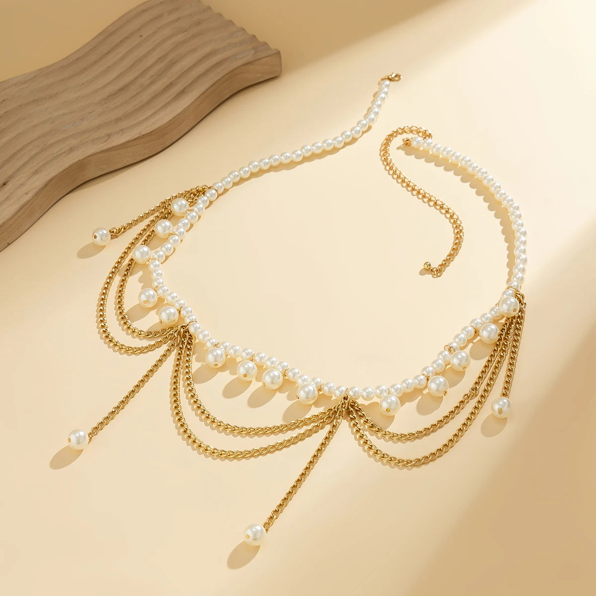 Vintage Multiayer Imitation Pearl Waist Chain for Women Boho Tassel Belly Belt Sexy Body Jewelry Dress Accessories Gift