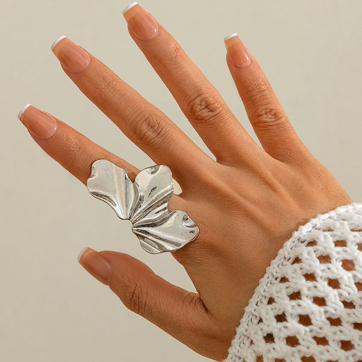 18 Styles Vintage Punk Petal Flowers Rings for Women 2025 Trend Goth Geometric Adjustable Rings New Year Party Jewelry