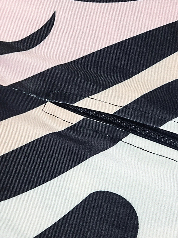 Zebra Print Jumpsuit Women o-Neck Sexy Hollow Off shoulder Sleeveless Skinny Peach Hip Hottie Street Fashion Overalls