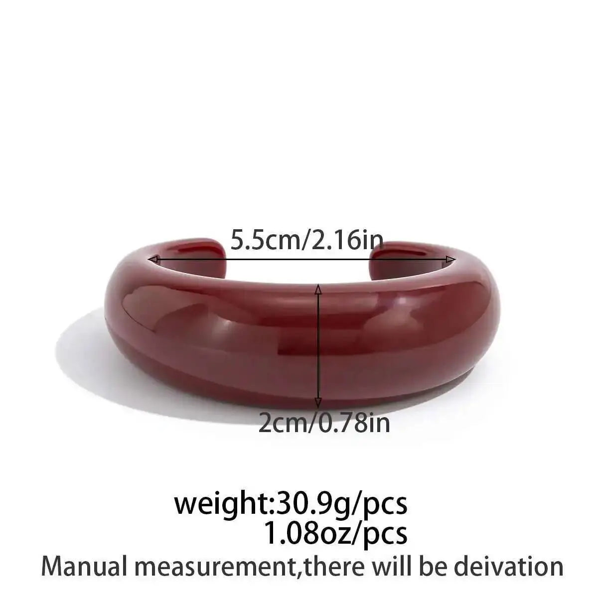Y2K Boho Thick Resin Acrylic Open Wide Bangles for Women New Trend Vintage Irregular Chunky Arm Bracelets Daily Jewelry