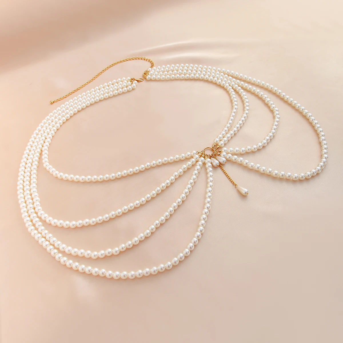 Luxury Imitation Pearl Waist Belly Belt Chain for Women Summer Bikinis Hip Hop Jeans Dress Waistband Body Jewelry