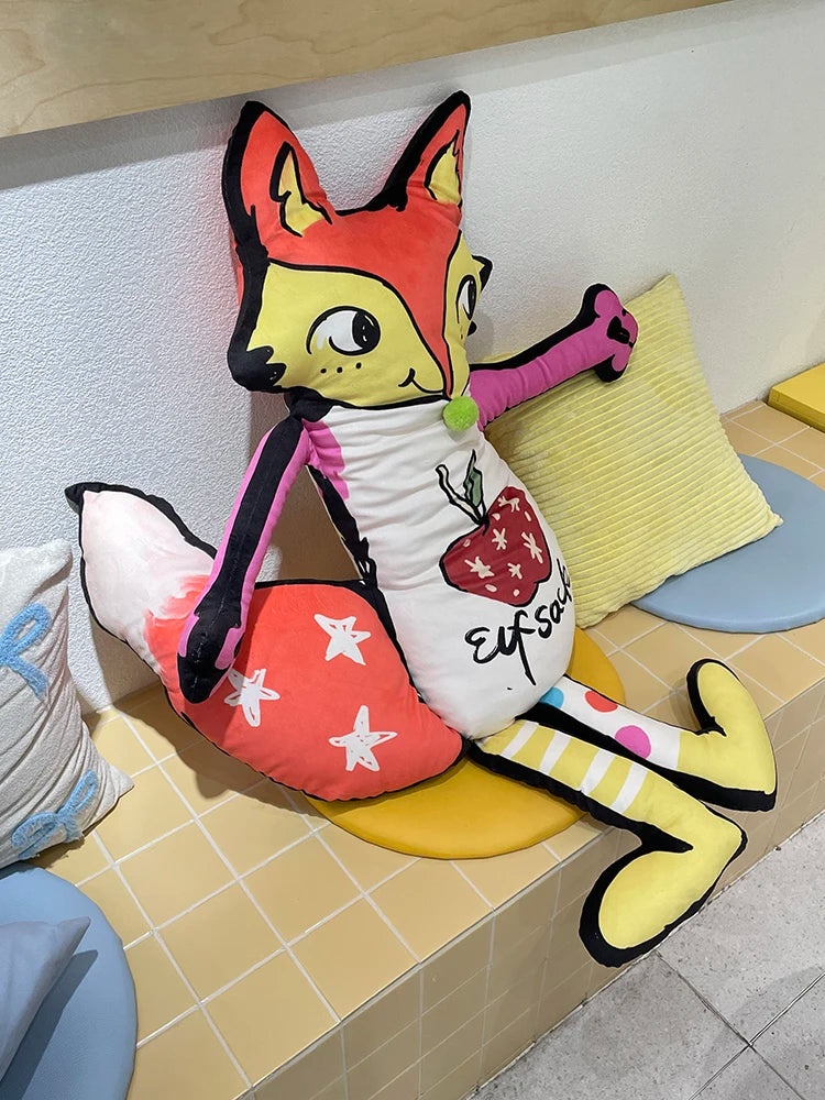 2025 Autumn New Arrival Playful Classic Fox-Shaped Colorful Soft Cushion