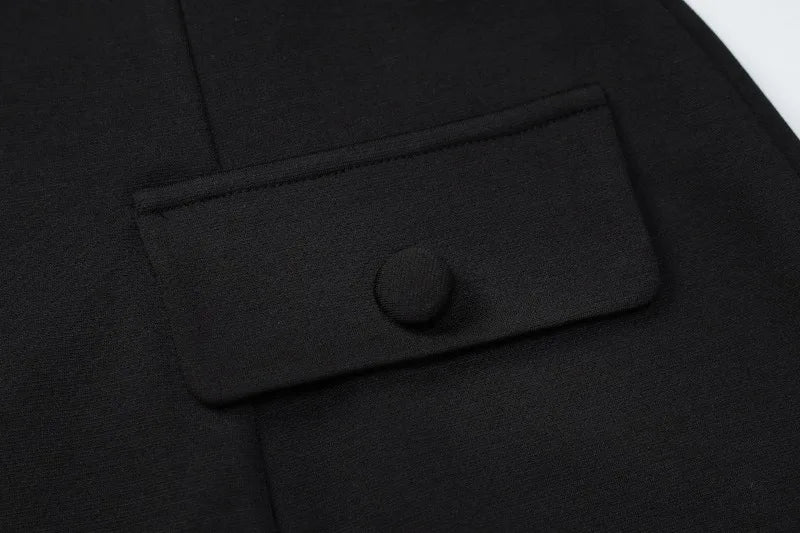 Button Up Long Sleeve Mini Dress Black Elegant Office Ladies Clothes Women's Casual Dresses Spring 2026