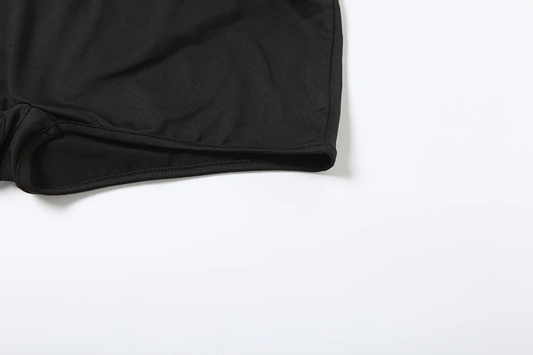 Street Side Split Romper Women Coquette Sleeveless Hipster Sexy Ruched Shoulder Solid Stretch Midnight Clubwear Playsuit