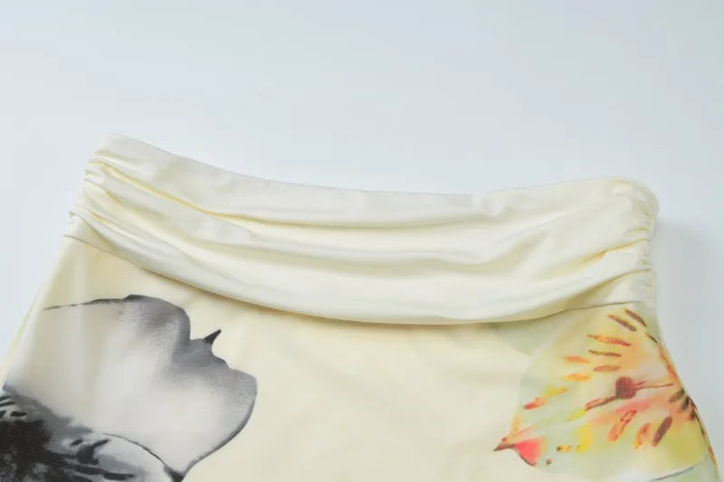 2 Piece Set Floral Mini Skirt and Top Co Ord Sets for Woman Summer Beach Vacation Dress Sexy Brunch Outfits